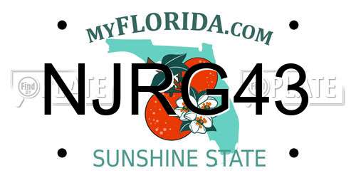 NJRG43 Florida License Plate