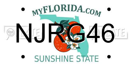 NJRG46 Florida License Plate