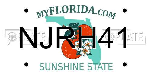 NJRH41 Florida License Plate