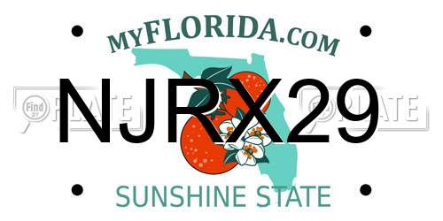 NJRX29 Florida License Plate
