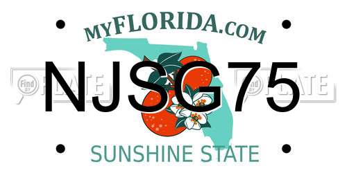 NJSG75 Florida License Plate