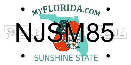 NJSM85 Florida License Plate
