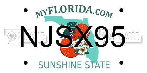 NJSX95 Florida License Plate