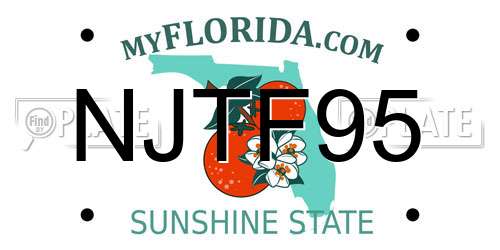 NJTF95 Florida License Plate