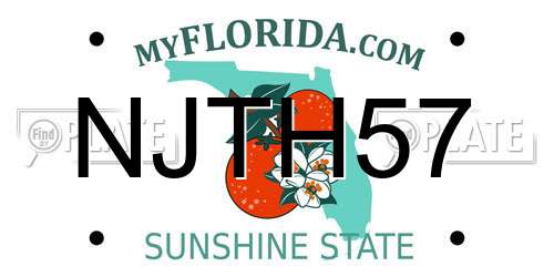 NJTH57 Florida License Plate
