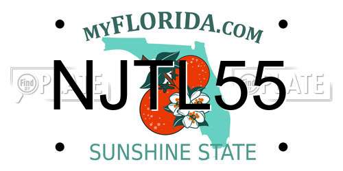 NJTL55 Florida License Plate