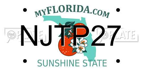 NJTP27 Florida License Plate