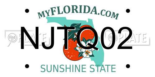 NJTQ02 Florida License Plate