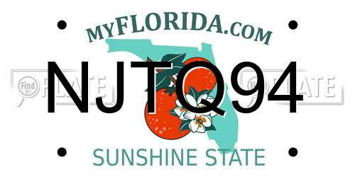 NJTQ94 Florida License Plate