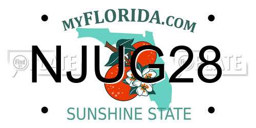NJUG28 Florida License Plate
