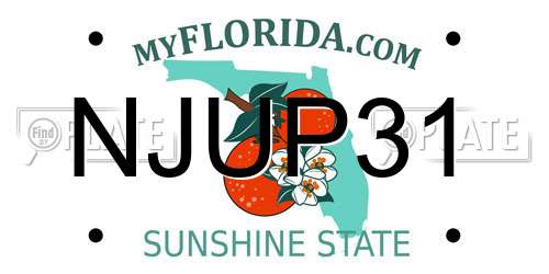 NJUP31 Florida License Plate