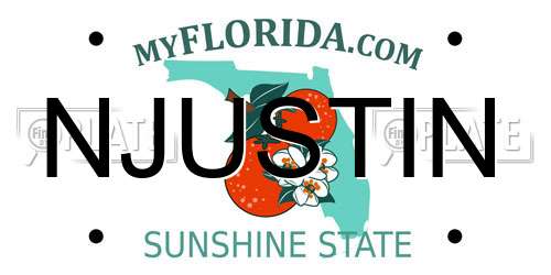 NJUSTIN Florida License Plate