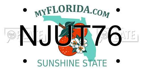 NJUT76 Florida License Plate