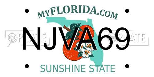 NJVA69 Florida License Plate