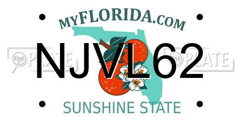 NJVL62 Florida License Plate