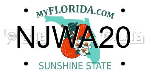 NJWA20 Florida License Plate