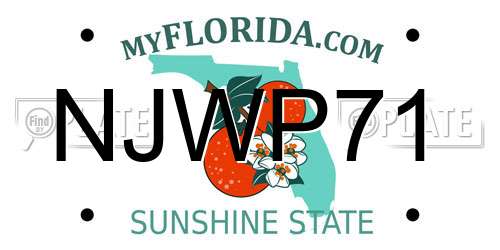 NJWP71 Florida License Plate