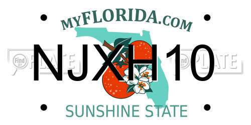 NJXH10 Florida License Plate
