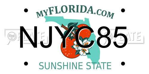 NJYC85 Florida License Plate