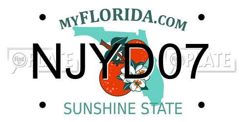 NJYD07 Florida License Plate