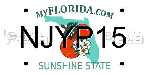 NJYP15 Florida License Plate