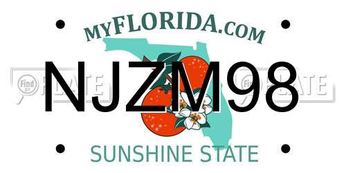 NJZM98 Florida License Plate