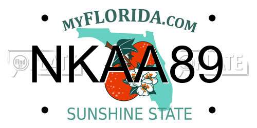 NKAA89 Florida License Plate