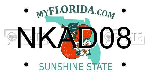 NKAD08 Florida License Plate