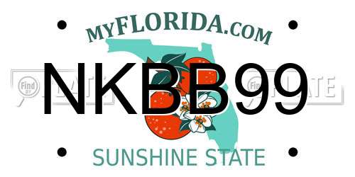NKBB99 Florida License Plate