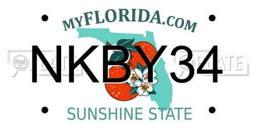 NKBY34 Florida License Plate