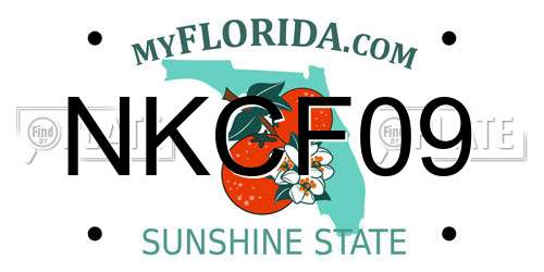 NKCF09 Florida License Plate