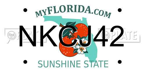 NKCJ42 Florida License Plate