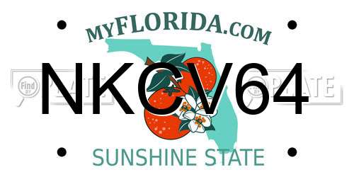NKCV64 Florida License Plate