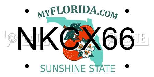 NKCX66 Florida License Plate
