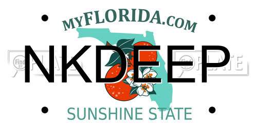 NKDEEP Florida License Plate