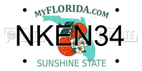 NKEN34 Florida License Plate