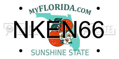 NKEN66 Florida License Plate