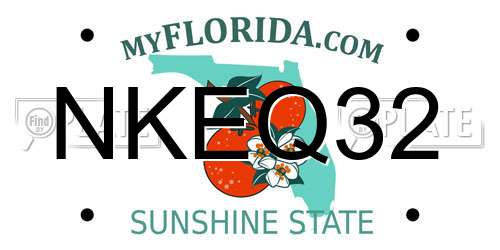NKEQ32 Florida License Plate