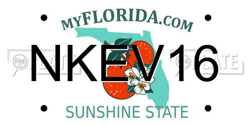 NKEV16 Florida License Plate