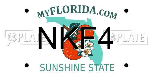 NKF4 Florida License Plate