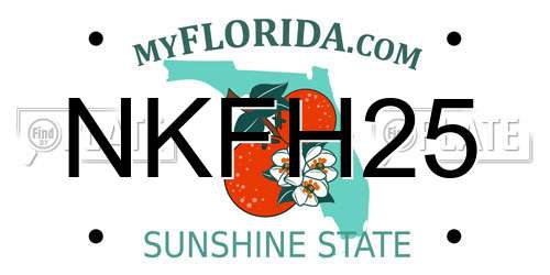 NKFH25 Florida License Plate