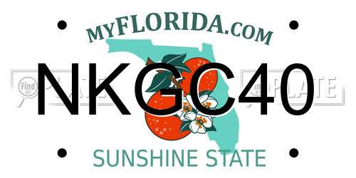 NKGC40 Florida License Plate
