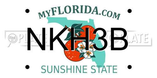 NKH3B Florida License Plate