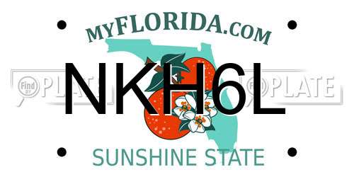 NKH6L Florida License Plate