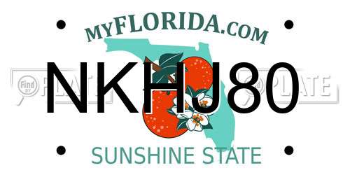 NKHJ80 Florida License Plate