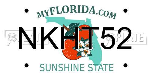 NKHT52 Florida License Plate