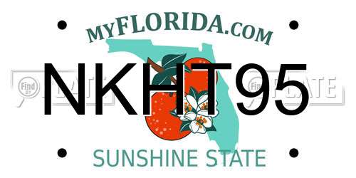 NKHT95 Florida License Plate
