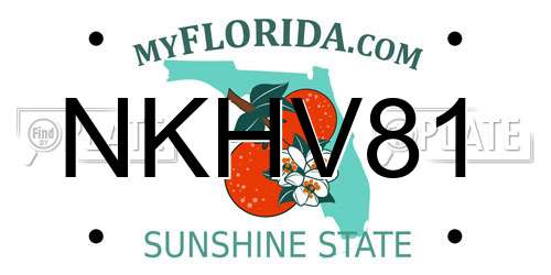 NKHV81 Florida License Plate