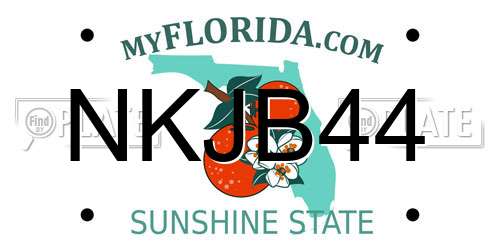 NKJB44 Florida License Plate