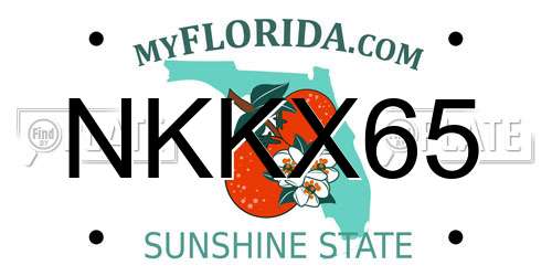 NKKX65 Florida License Plate